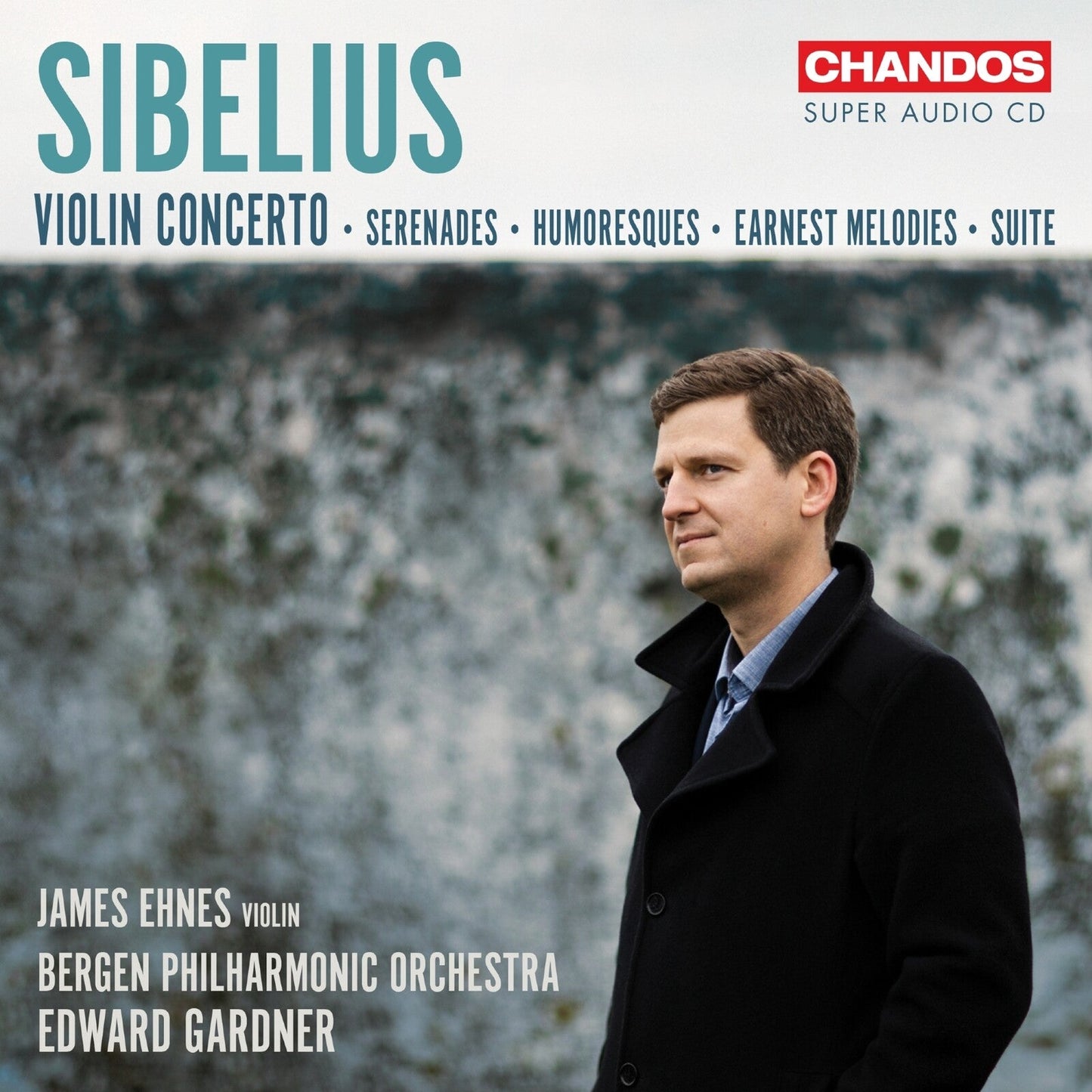 CD cover featuring violinist James Ehnes in a black coat.