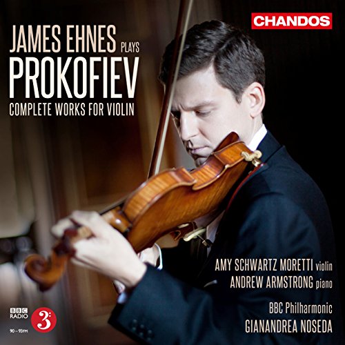 James Ehnes playing violin, album cover for Prokofiev’s complete works.