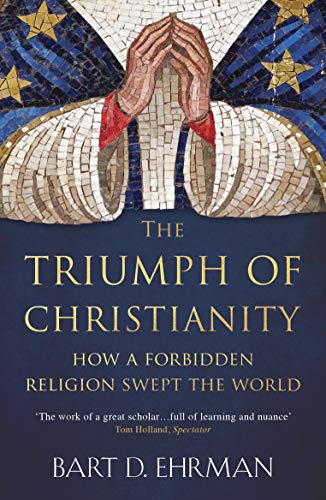 Book cover: praying hands mosaic with title "The Triumph of Christianity.