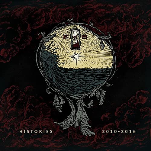 CD cover: ocean waves, hourglass, and floral dark background.