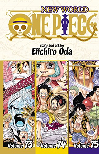 One Piece Omnibus Volume 25 cover featuring manga characters from volumes 73, 74, and 75.