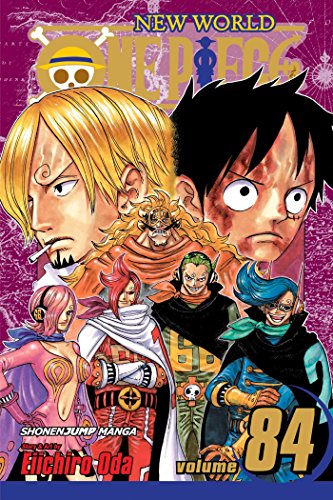 One Piece manga volume 84 cover featuring Luffy, Sanji, and the Vinsmoke family members.
