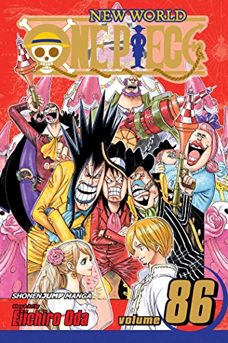 One Piece manga volume 86 cover featuring various characters, including Sanji and Pudding.