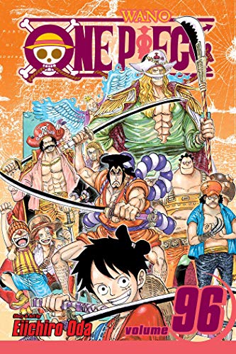 Manga cover for One Piece volume 96 featuring Luffy and various pirate characters.