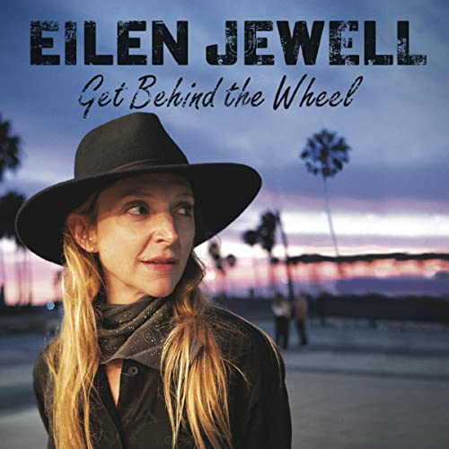 Eilen Jewell album cover with artist in a hat, palm trees background.