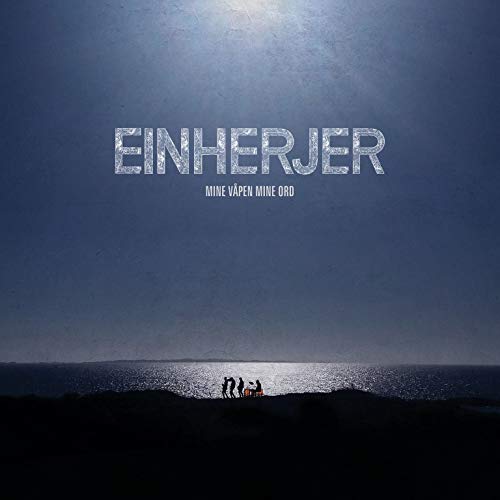 Album cover for Einherjer's "Mine Våpen Mine Ord" with figures by the sea.