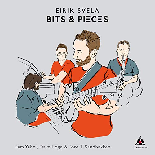 CD cover for "Bits & Pieces" by Eirik Svela, featuring sketched musicians.