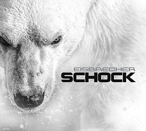 Close-up of a polar bear face with album title "Schock" overlayed.