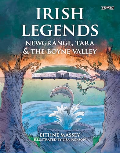Book cover depicting Newgrange, a leaping salmon, and ancient trees.