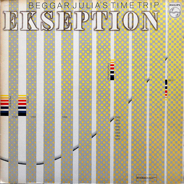 Vinyl record cover: "Ekseption - Beggar Julia's Time Trip" with abstract design.