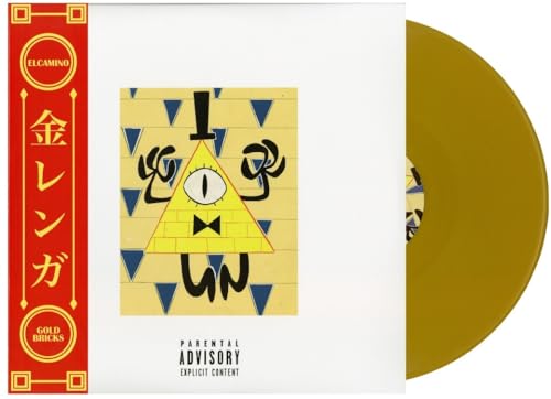 Gold vinyl record with yellow cover featuring a yellow pyramid design.