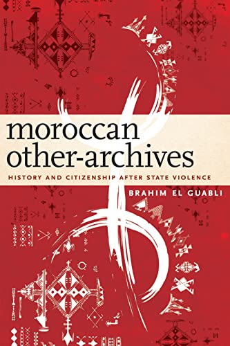 Book cover: “Moroccan Other-Archives” with red background and white designs.