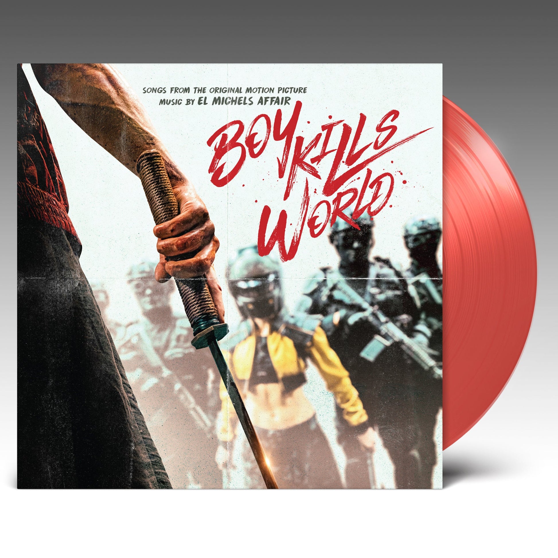 Vinyl record cover showing a hand holding a sword with soldiers in the background.