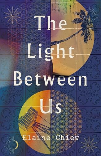 Book cover with geometric patterns, text, and images of a palm and zither.
