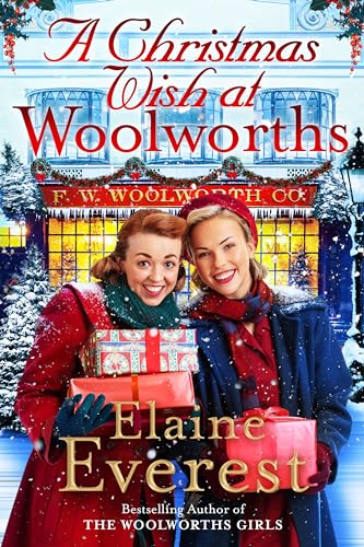 Book cover: two women with gifts in front of a snowy Woolworths store.
