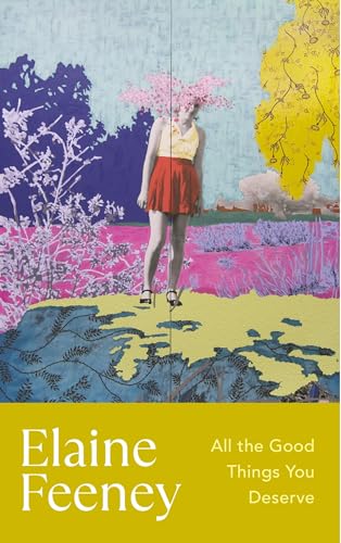 Book cover with a woman, flowers for hair, and collage background.