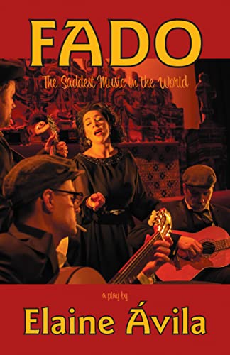 Book cover featuring a woman singing with musicians, titled "Fado.