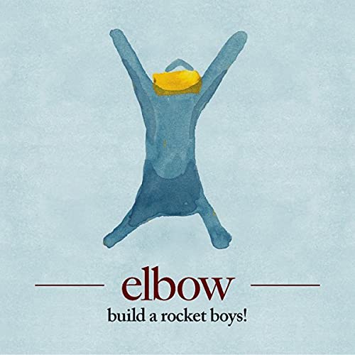 Elbow album cover: abstract blue figure with yellow head, text below.