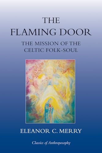 Book cover: "The Flaming Door" with abstract, colorful painting and text.