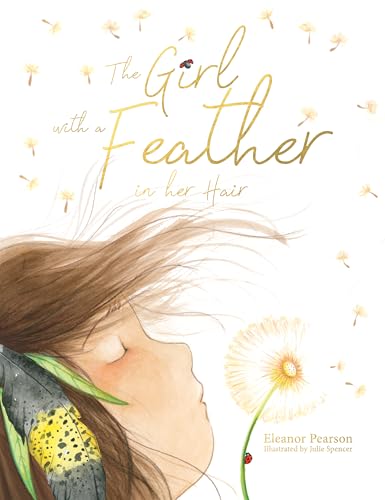 Book cover: girl with closed eyes, feather, and dandelion.