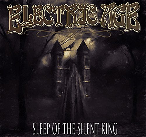Dark album cover with castle ruins, trees, and a bird in a haunting scene.