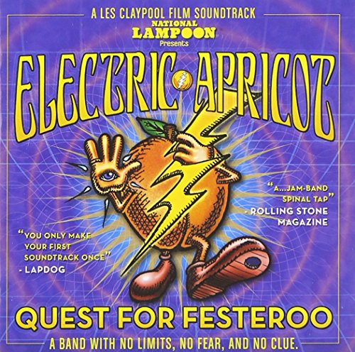 Purple album cover with yellow text and cartoon orange character with one eye.
