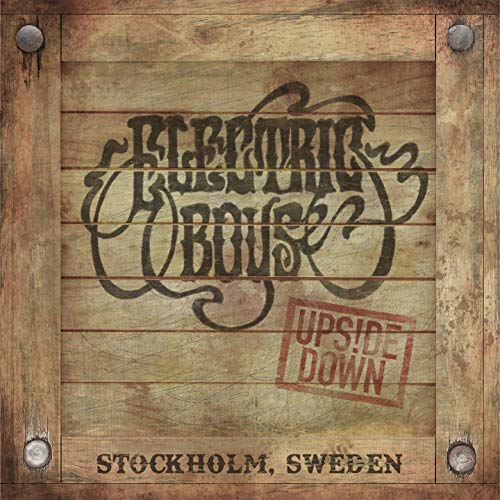CD cover for Electric Boys’ “Upside Down” with woodgrain texture.