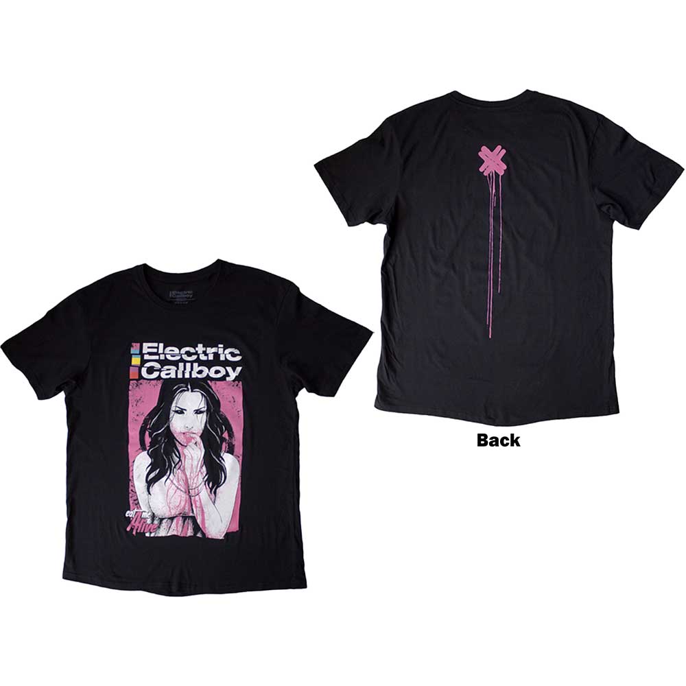 Black unisex t-shirt with "Electric Callboy" and "Eat Me Alive" back print, size XX-Large.