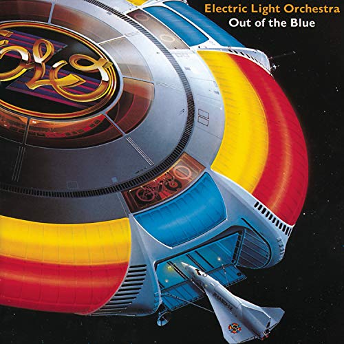 Album cover art showing a large, colorful spaceship in space with a small shuttle.