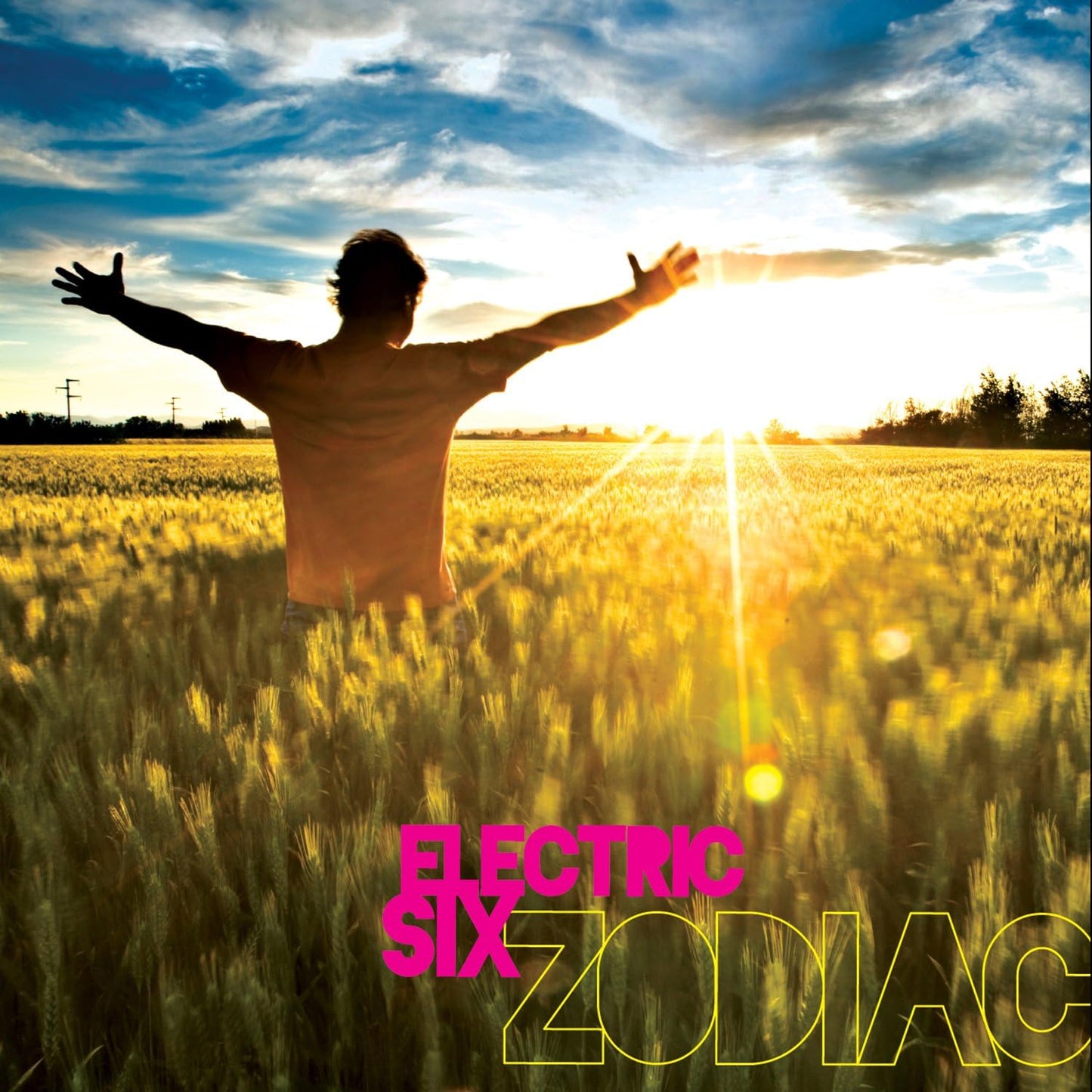 CD cover for Electric Six’s “Zodiac” featuring a person in a wheat field.