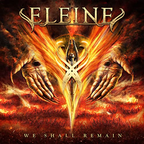 Album cover for Eleine’s “We Shall Remain” featuring fiery imagery and a figure.