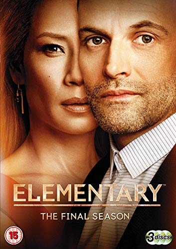Elementary Season 7 DVD cover featuring Jonny Lee Miller and Lucy Liu.