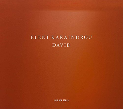 CD cover for Eleni Karaindrou’s “David” with orange textured background.