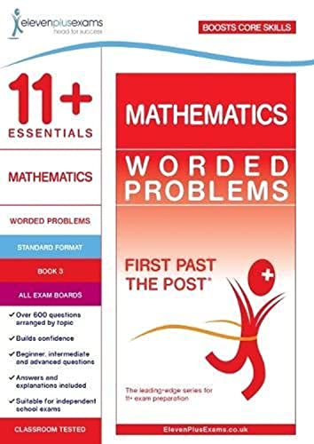 Front cover of 11+ Essentials Mathematics Worded Problems Book 3 study guide.