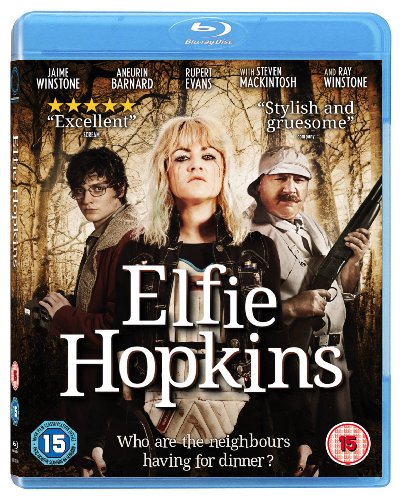 "Blu-ray case with 'Elfie Hopkins' cover art featuring three characters in a forest."