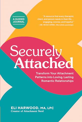 Book cover with title "Securely Attached" and abstract colorful shapes.