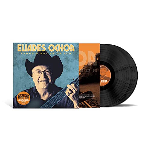 Vinyl record of Eliades Ochoa’s “Vamos a Bailar un Son” with album cover.
