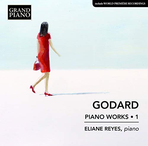 CD cover: woman in red walking, text “Godard Piano Works” and pianist’s name.