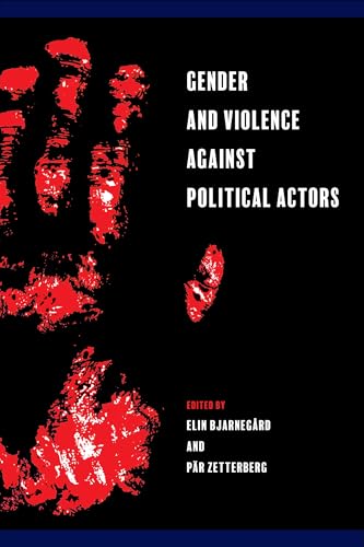 Book cover: red handprints and white text, "Gender and Violence...