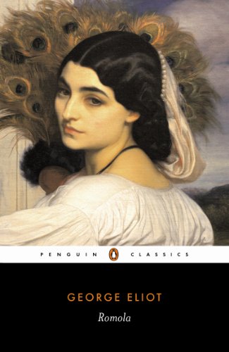 Book cover: "Romola" by George Eliot, featuring a Renaissance-era woman.