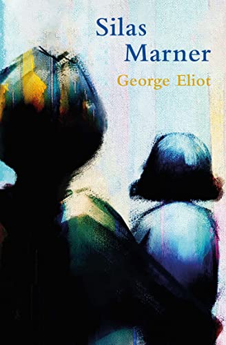 Book cover of "Silas Marner" depicting a shadowed figure with a child.