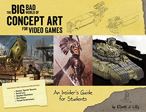 Book cover with concept art images, likely colorful and fantastical, with gaming themes.