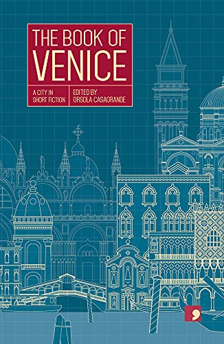 Book cover with line drawing of Venetian architecture in blue tones.