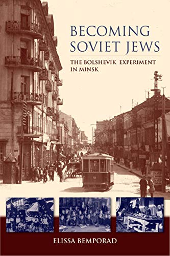 Book cover featuring a vintage street scene in Minsk with a tram and pedestrians.
