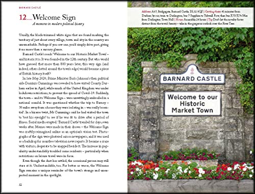 Open book page displaying a welcome sign for Barnard Castle, County Durham.