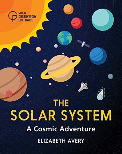 Book cover depicting planets, a spaceship, and the sun.