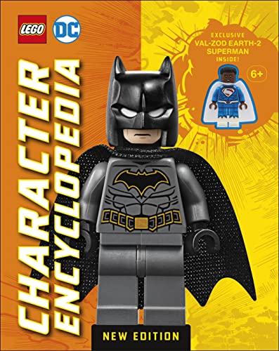 LEGO DC Character Encyclopedia book cover featuring Batman and Superman minifigures.