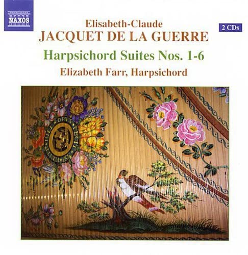 CD cover for Jacquet de la Guerre’s harpischord suites, floral design.