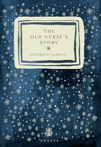 Book cover with a blue background, white snowflakes, and a central white text box.