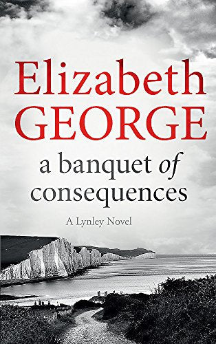 Book cover with author Elizabeth George, coastal cliffs, and red text.